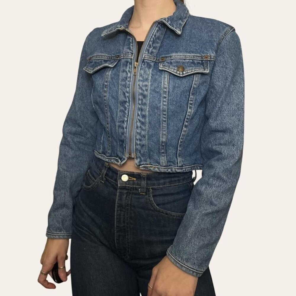 Paris Blues 90s vintage light wash cropped denim jacket - XS/Small - Picture 4 of 8
